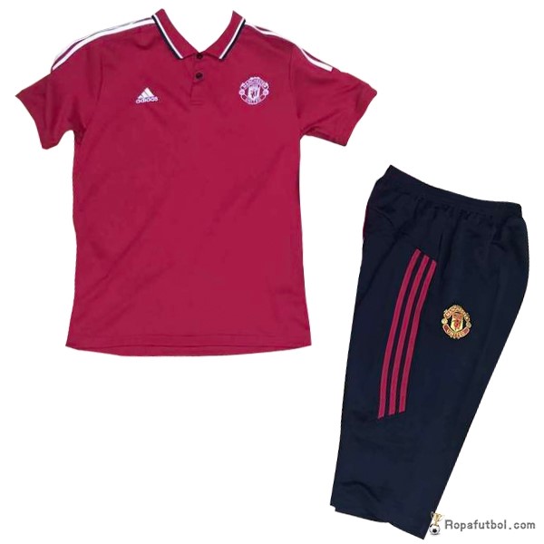 Polo Manchester United Conjunto Completo 2017/18 Rojo Azul